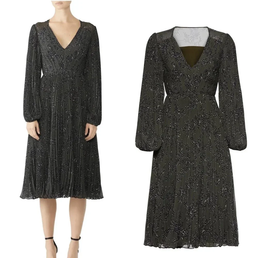 Fame and Partners The Landry Midi Dress in Khaki 8 - Picture 2 of 14